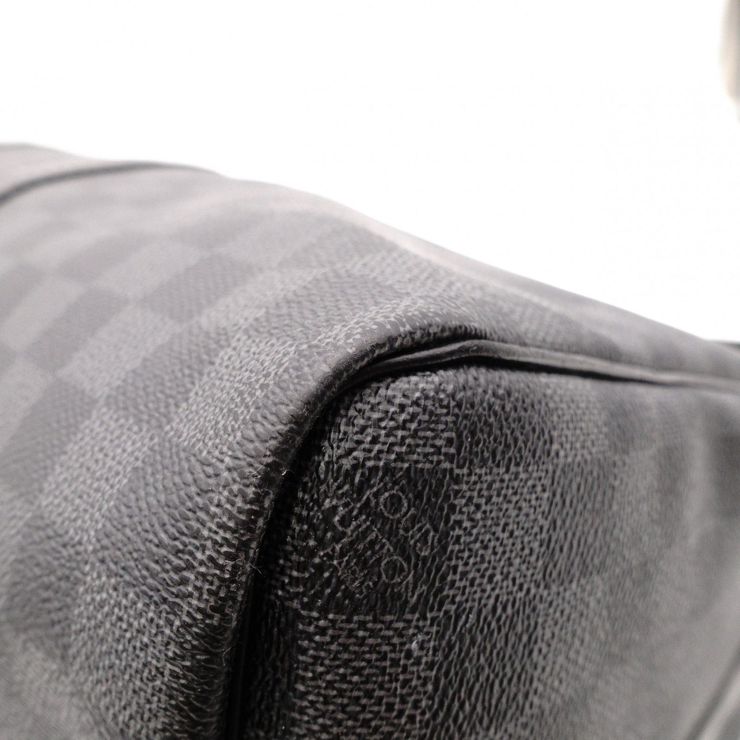 LOUIS VUITTON Boston Bag, PVC and Leather, Gray, Men's, Travel, Damier Graphite