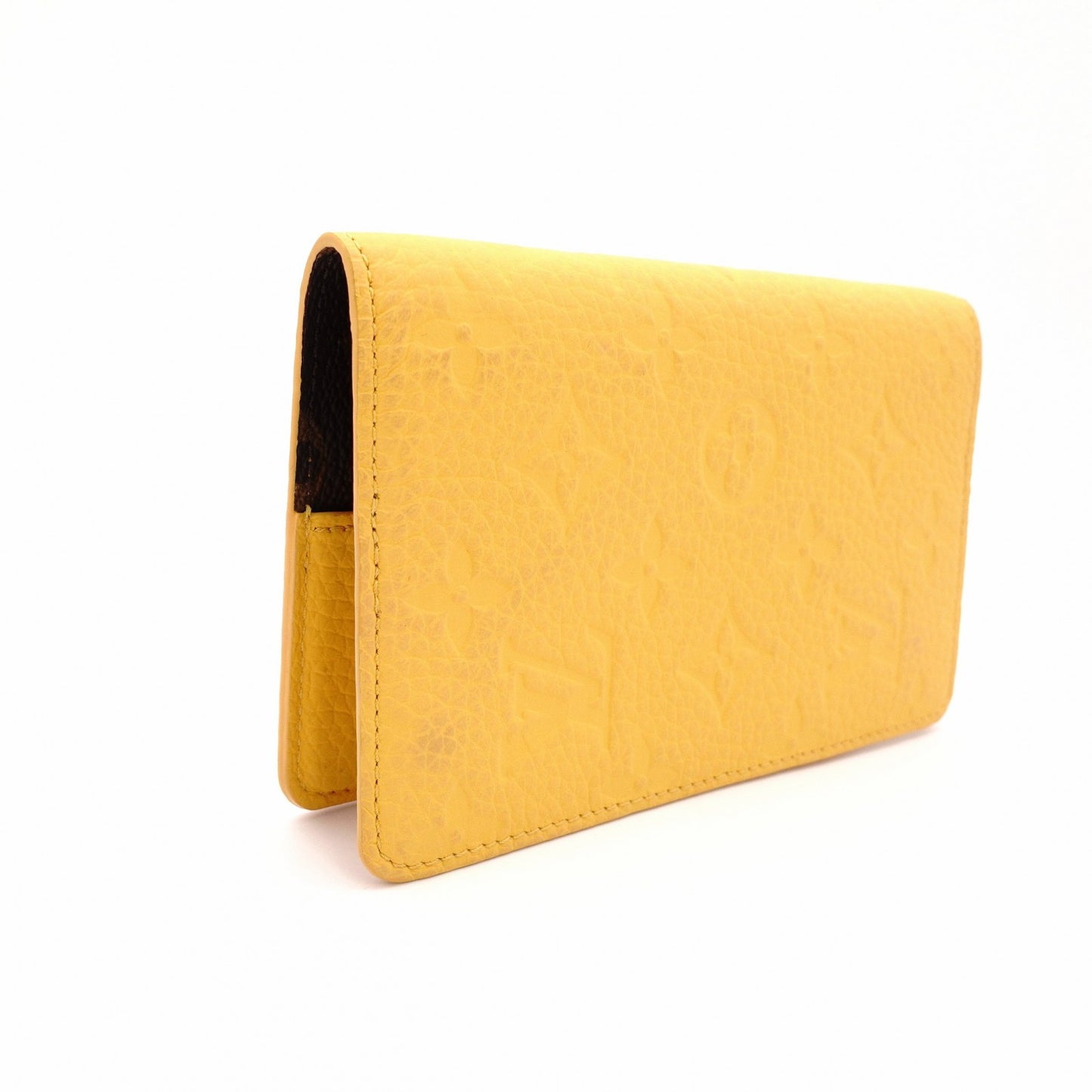 LOUIS VUITTON Passport Case Leather Yellow