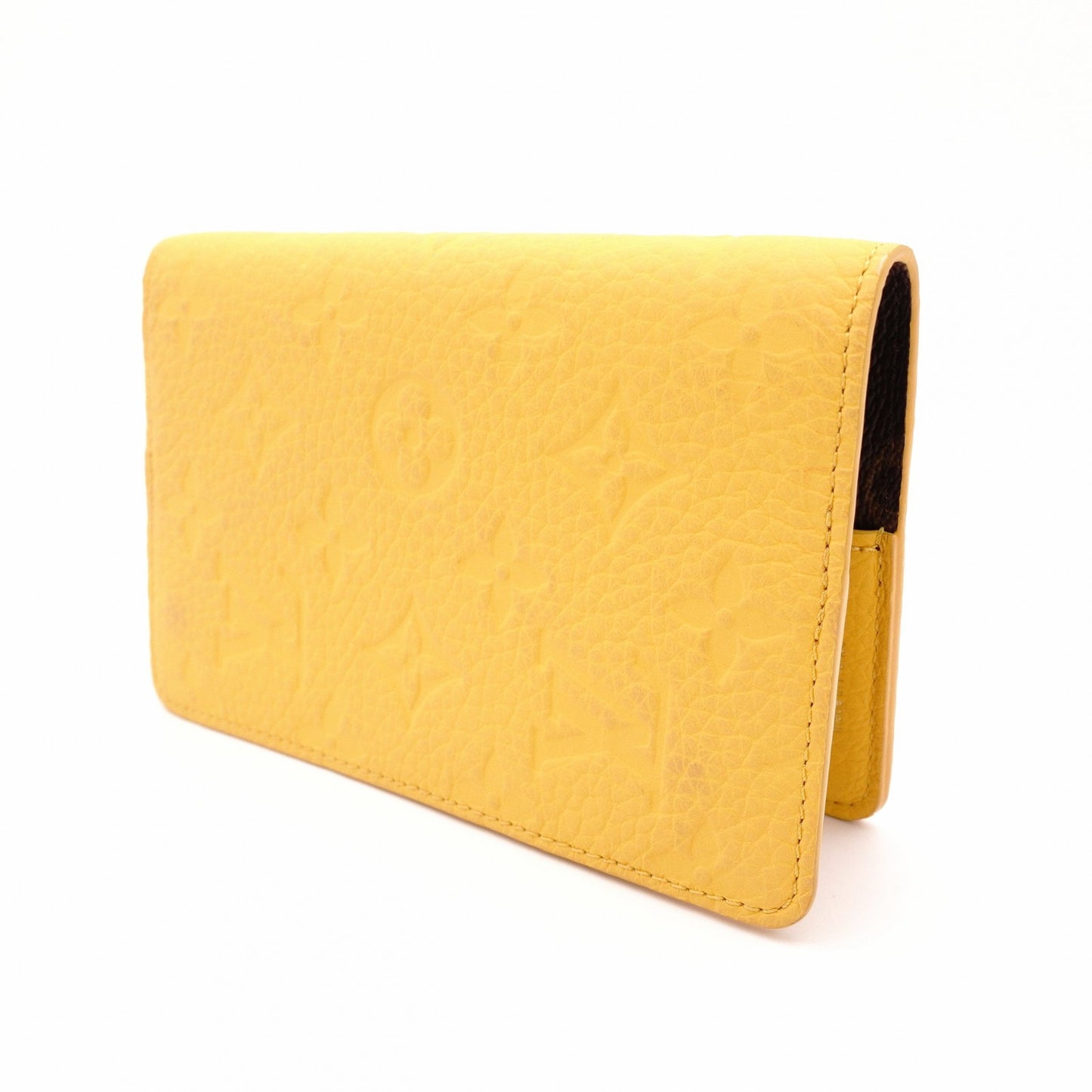 LOUIS VUITTON Passport Case Leather Yellow