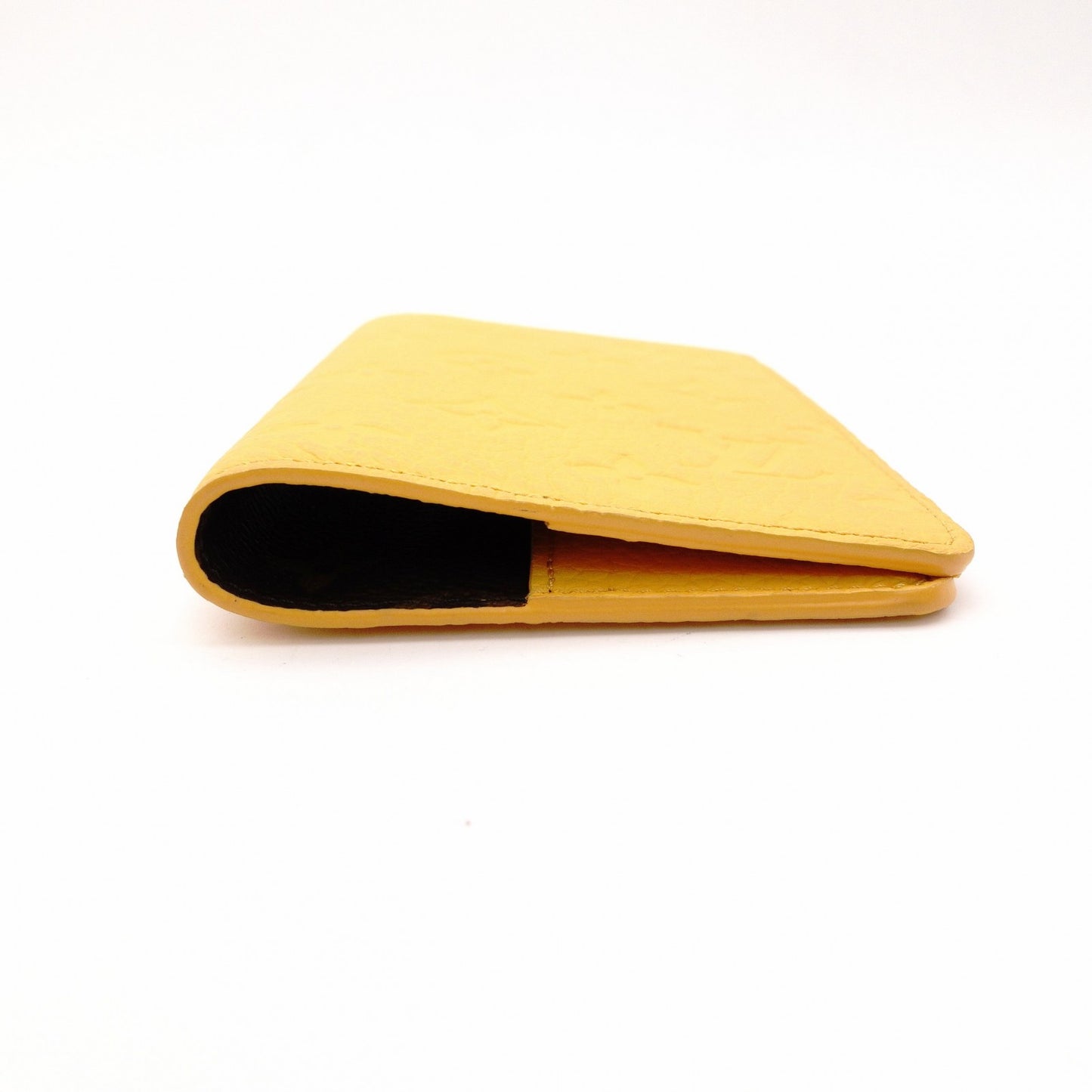 LOUIS VUITTON Passport Case Leather Yellow