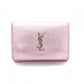 YVES SAINT LAURENT Cassandra Coin Purse, Leather, Metallic Pink