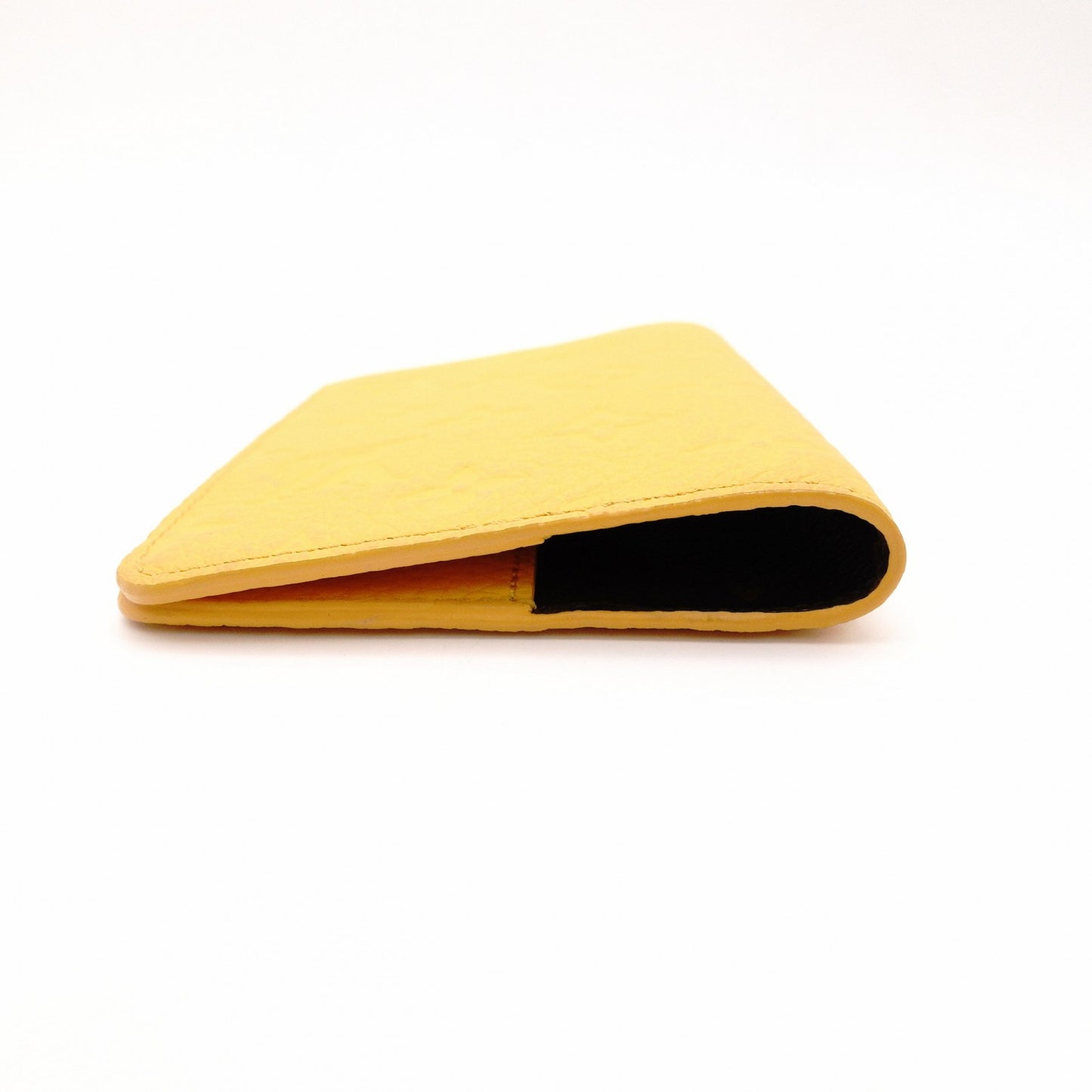 LOUIS VUITTON Passport Case Leather Yellow