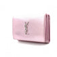 YVES SAINT LAURENT Cassandra Coin Purse, Leather, Metallic Pink