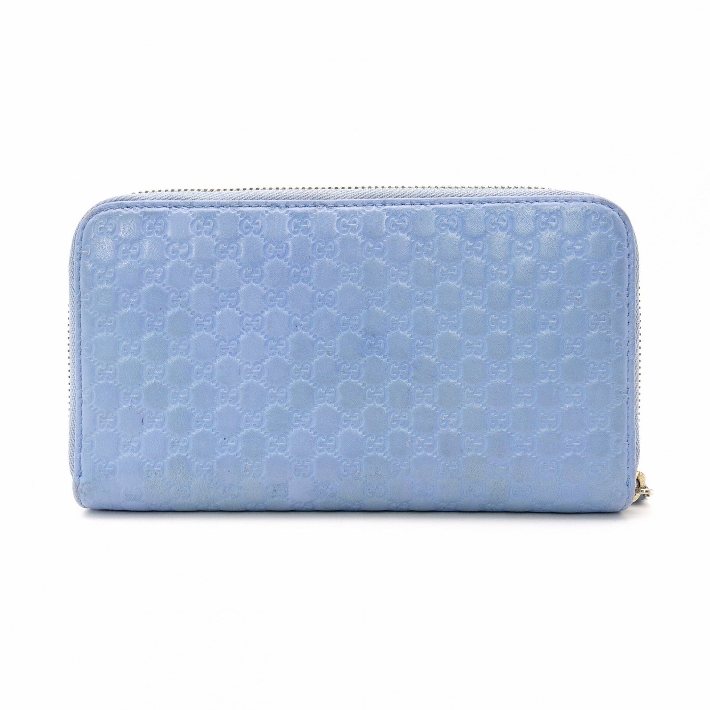 GUCCI Gucci Shima Long Wallet Leather Blue Leather Wallet Logo