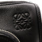 LOEWE Anagram Handbag, Leather, Black, Men's Business Bag, for Work, A4 Size, Silver Hardware