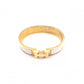 HERMES Click-Clack Bangle, Metal, Gold, White