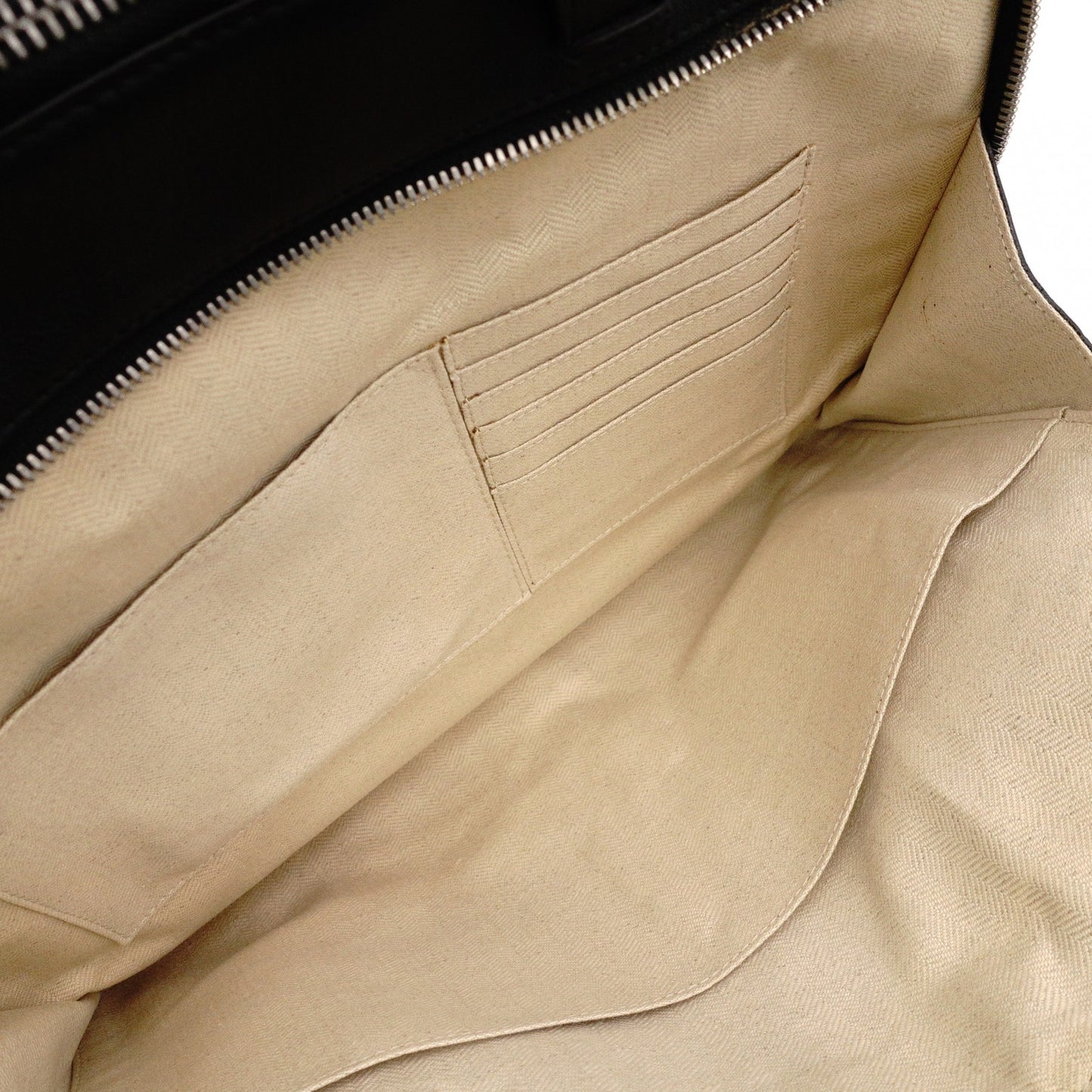 LOEWE Anagram Handbag, Leather, Black, Men's Business Bag, for Work, A4 Size, Silver Hardware