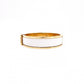 HERMES Click-Clack Bangle, Metal, Gold, White