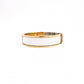 HERMES Click-Clack Bangle, Metal, Gold, White