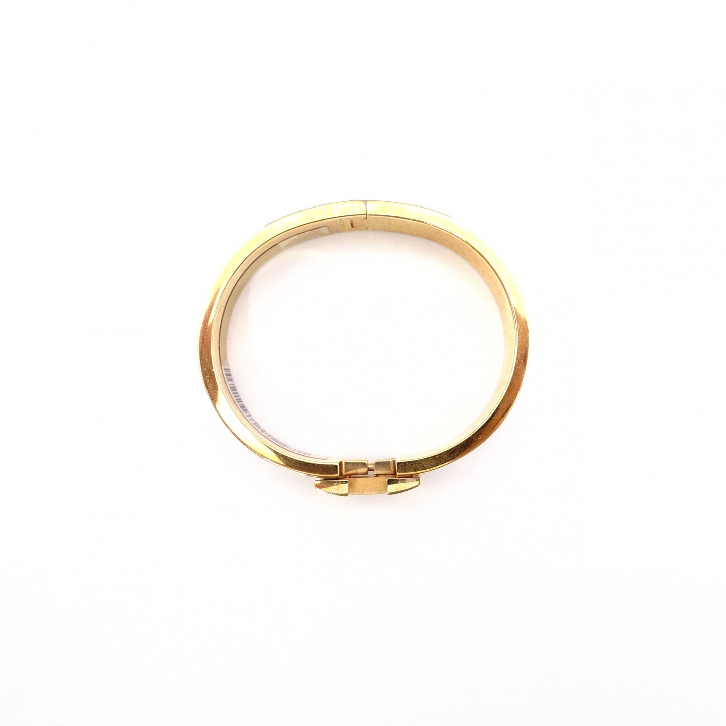 HERMES Click-Clack Bangle, Metal, Gold, White