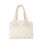 CHANEL Wild Stitch Handbag Leather White
