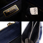 PRADA Galleria Handbag Tote Blue Triangle Logo Blue Leather 2-Way Shoulder Gold Hardware 7-8-168