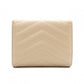 SAINT LAURENT Cassandra Tri-Fold Wallet, Leather, Beige, Gold Hardware