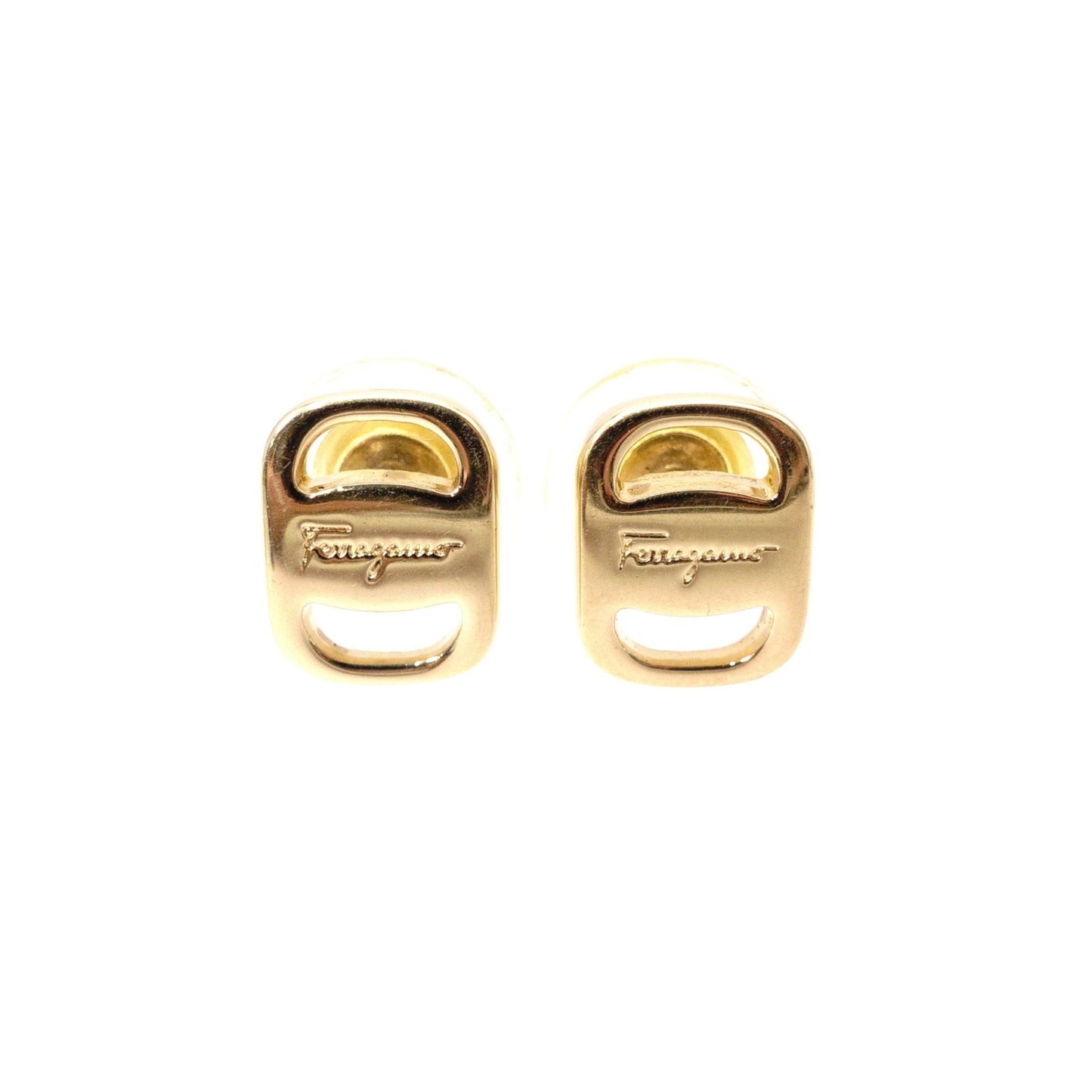 Salvatore Ferragamo Earrings, Metal, Gold, Logo