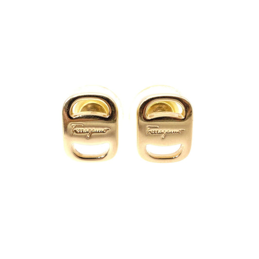Salvatore Ferragamo Earrings, Metal, Gold, Logo
