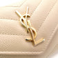 SAINT LAURENT Cassandra Tri-Fold Wallet, Leather, Beige, Gold Hardware