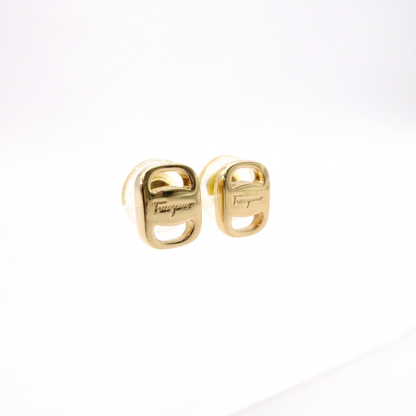 Salvatore Ferragamo Earrings, Metal, Gold, Logo