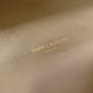SAINT LAURENT Cassandra Tri-Fold Wallet, Leather, Beige, Gold Hardware
