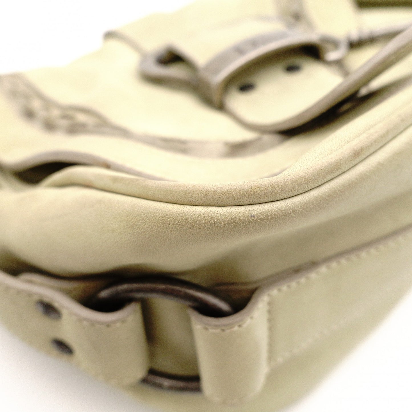 Christian Dior Gaucho Shoulder Bag, Leather, Green, Crossbody