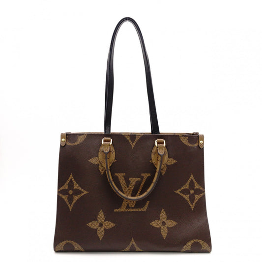 LOUIS VUITTON OTG MM On the Go Monogram Reverse Handbag, PVC and Leather, Brown, 2-Way