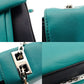 FENDI Bucket Chain Shoulder Bag Green x Navy Leather Crossbody FF Logo Silver Hardware 7-10-132