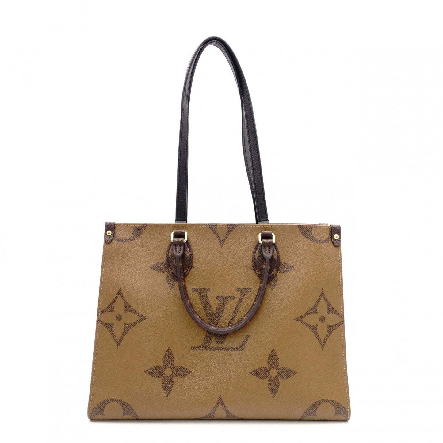 LOUIS VUITTON OTG MM On the Go Monogram Reverse Handbag, PVC and Leather, Brown, 2-Way