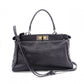FENDI Peekaboo Handbag, Leather, Black, 2-Way, Gold Hardware, Crossbody