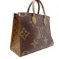 LOUIS VUITTON OTG MM On the Go Monogram Reverse Handbag, PVC and Leather, Brown, 2-Way