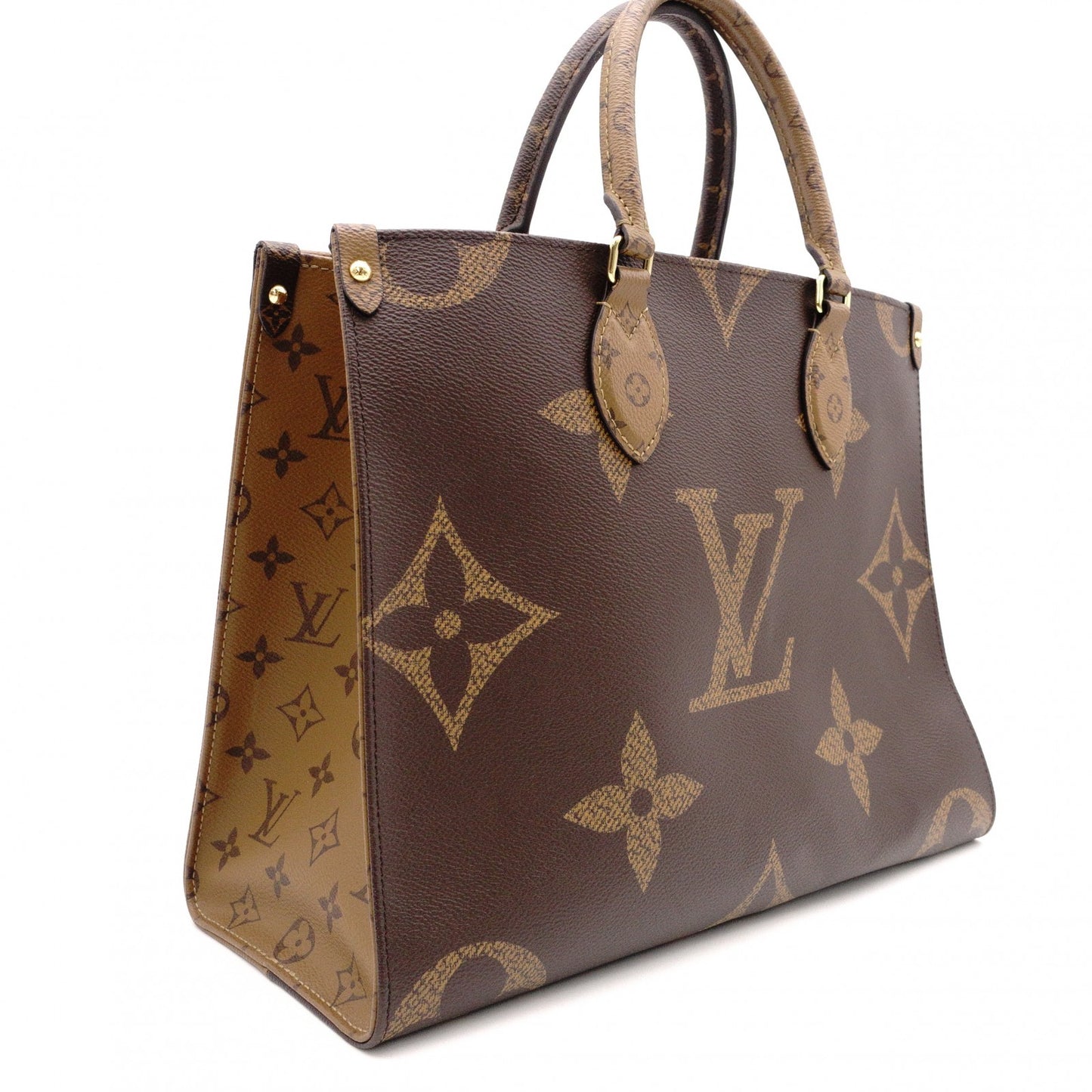 LOUIS VUITTON OTG MM On the Go Monogram Reverse Handbag, PVC and Leather, Brown, 2-Way