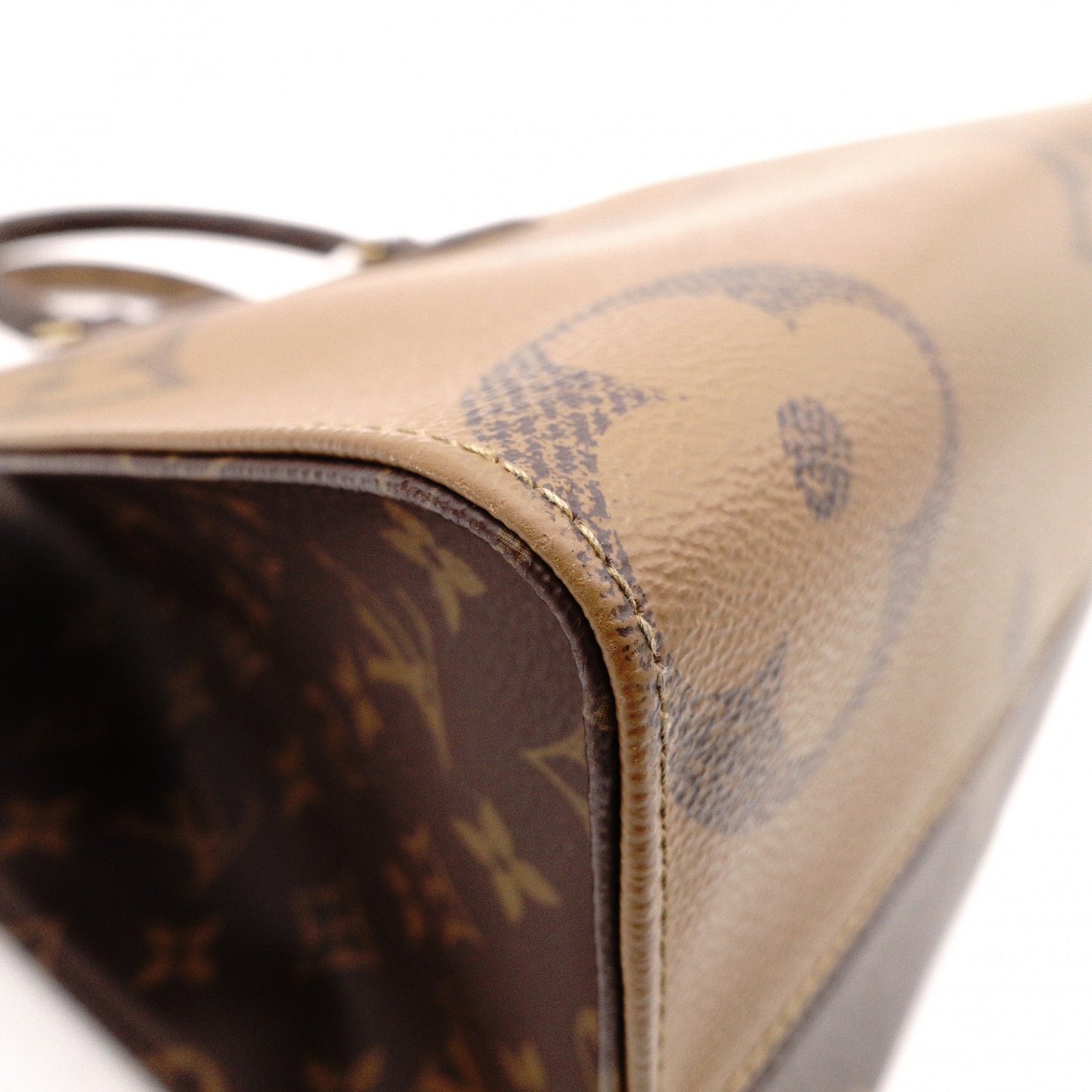 LOUIS VUITTON OTG MM On the Go Monogram Reverse Handbag, PVC and Leather, Brown, 2-Way