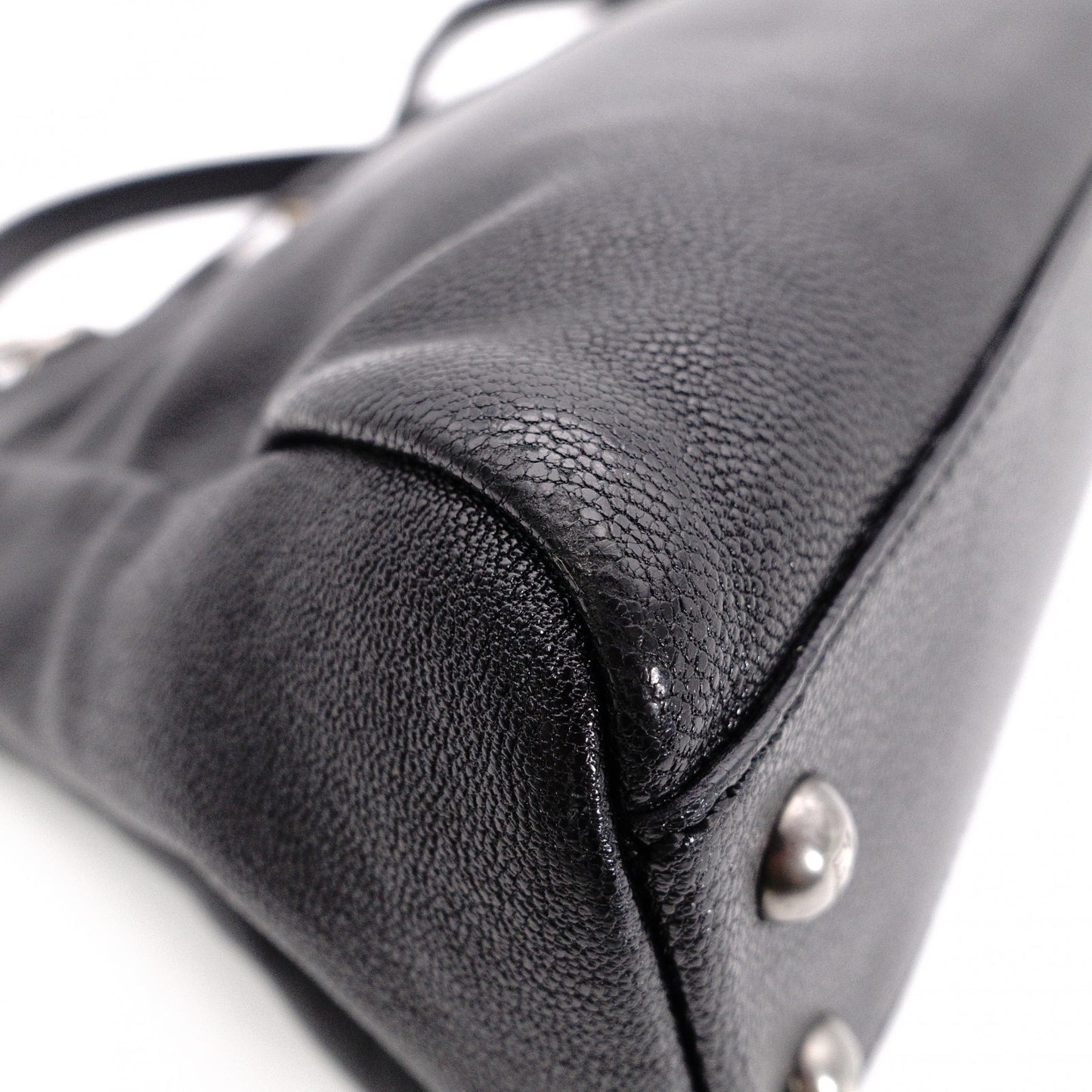 FENDI Peekaboo Handbag, Leather, Black, 2-Way, Gold Hardware, Crossbody