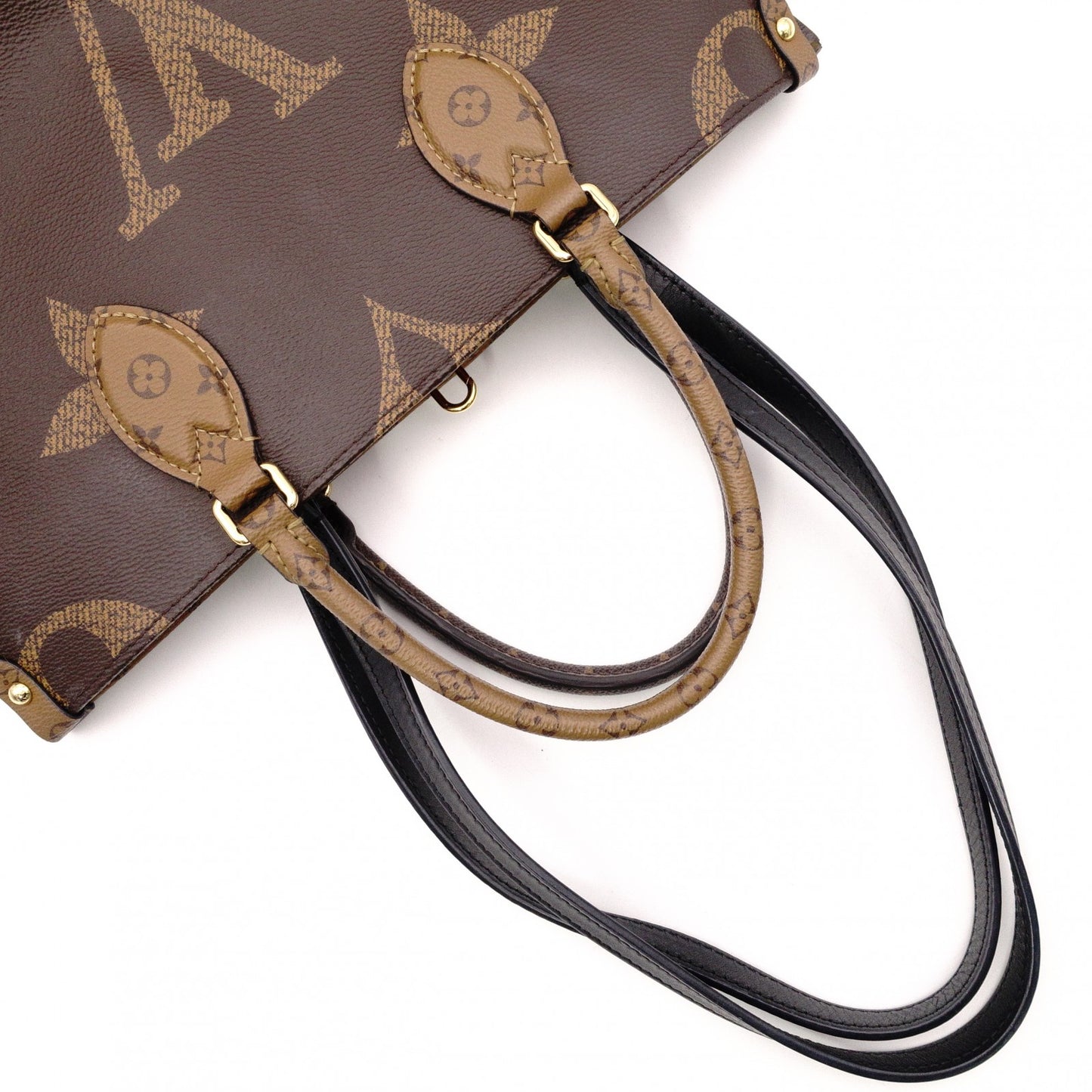 LOUIS VUITTON OTG MM On the Go Monogram Reverse Handbag, PVC and Leather, Brown, 2-Way