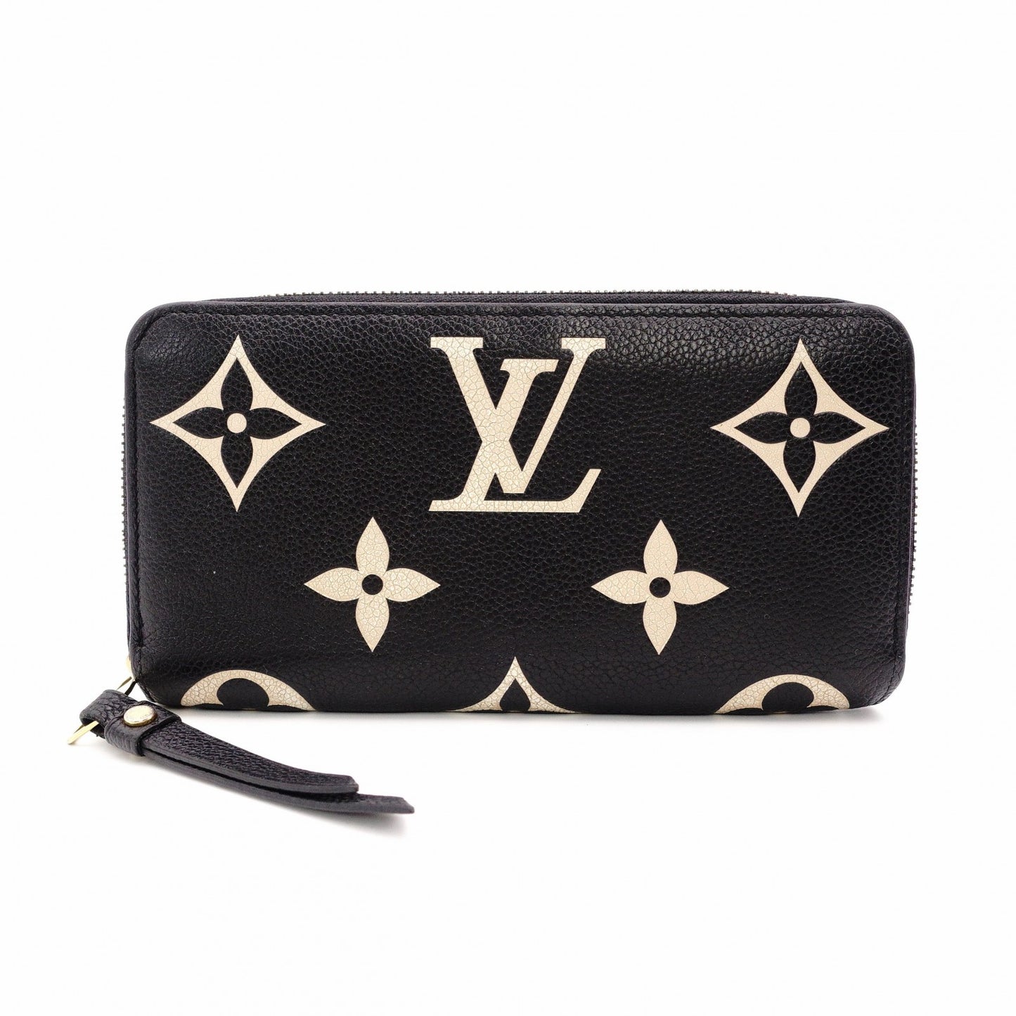 Louis Vuitton Bicolor Monogram Implant Long Wallet Leather Black