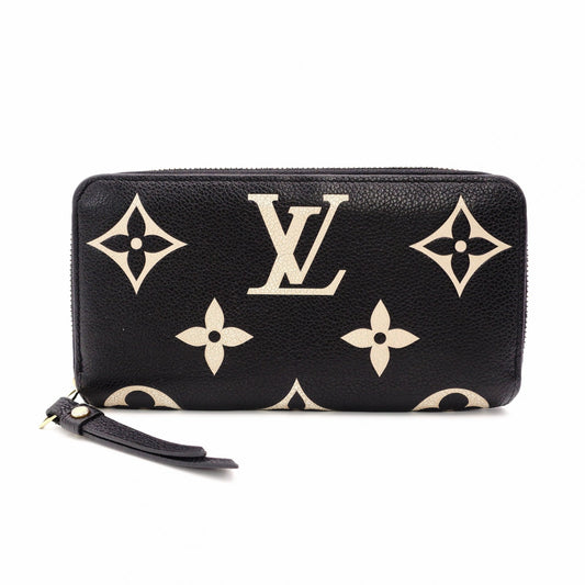 Louis Vuitton Bicolor Monogram Implant Long Wallet Leather Black