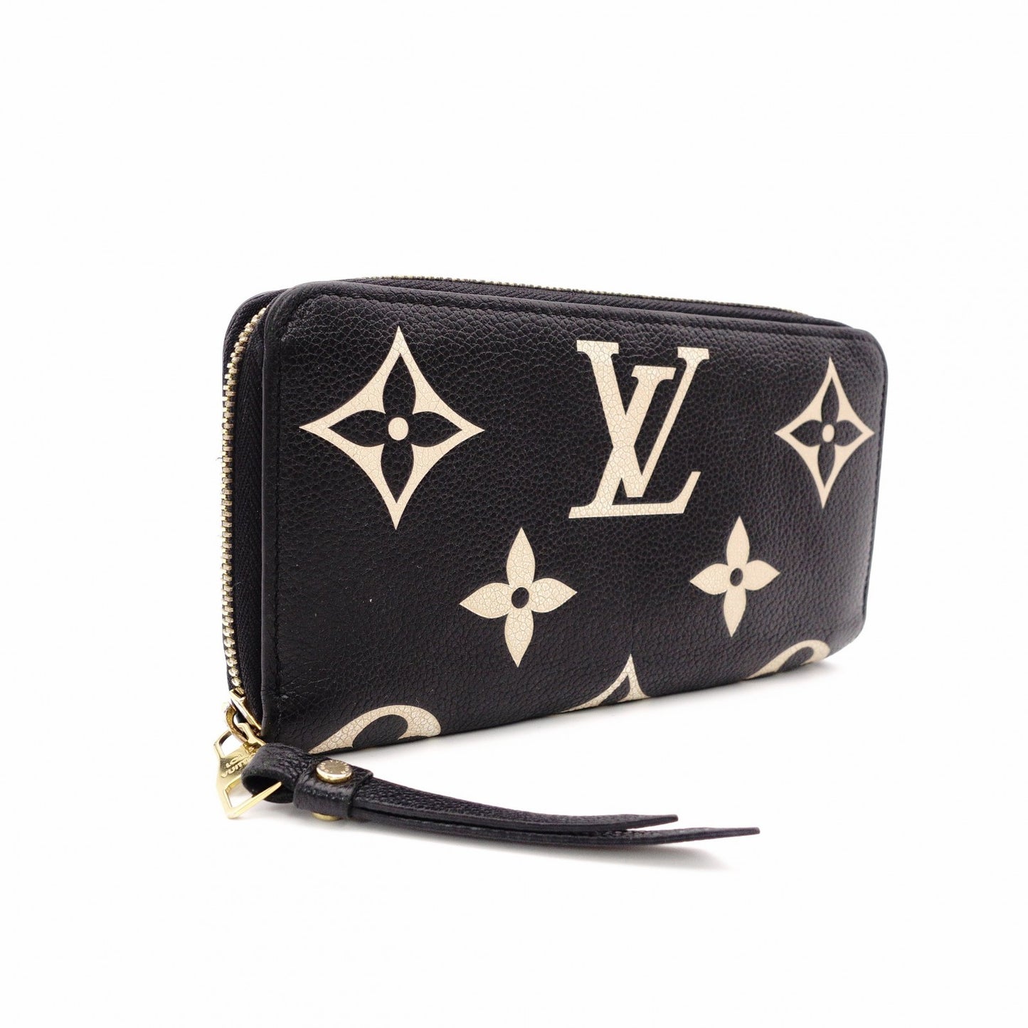 Louis Vuitton Bicolor Monogram Implant Long Wallet Leather Black