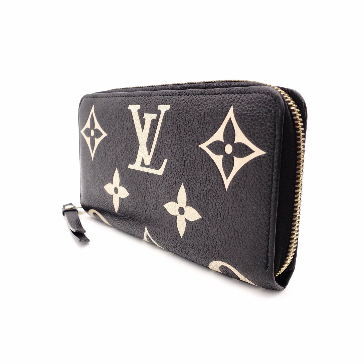 Louis Vuitton Bicolor Monogram Implant Long Wallet Leather Black
