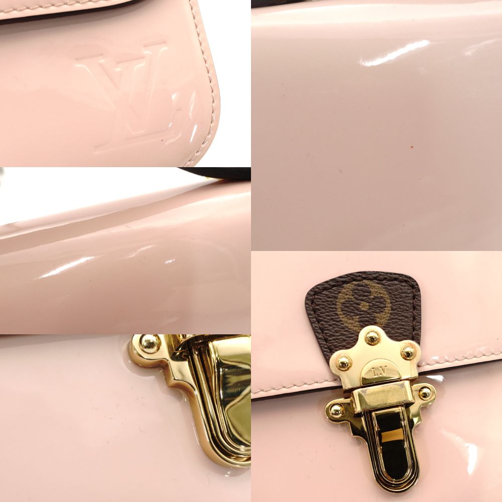 LOUIS VUITTON Vernis Cherrywood BB Handbag Pink × Brown 2-Way Monogram Canvas Crossbody 7-10-166
