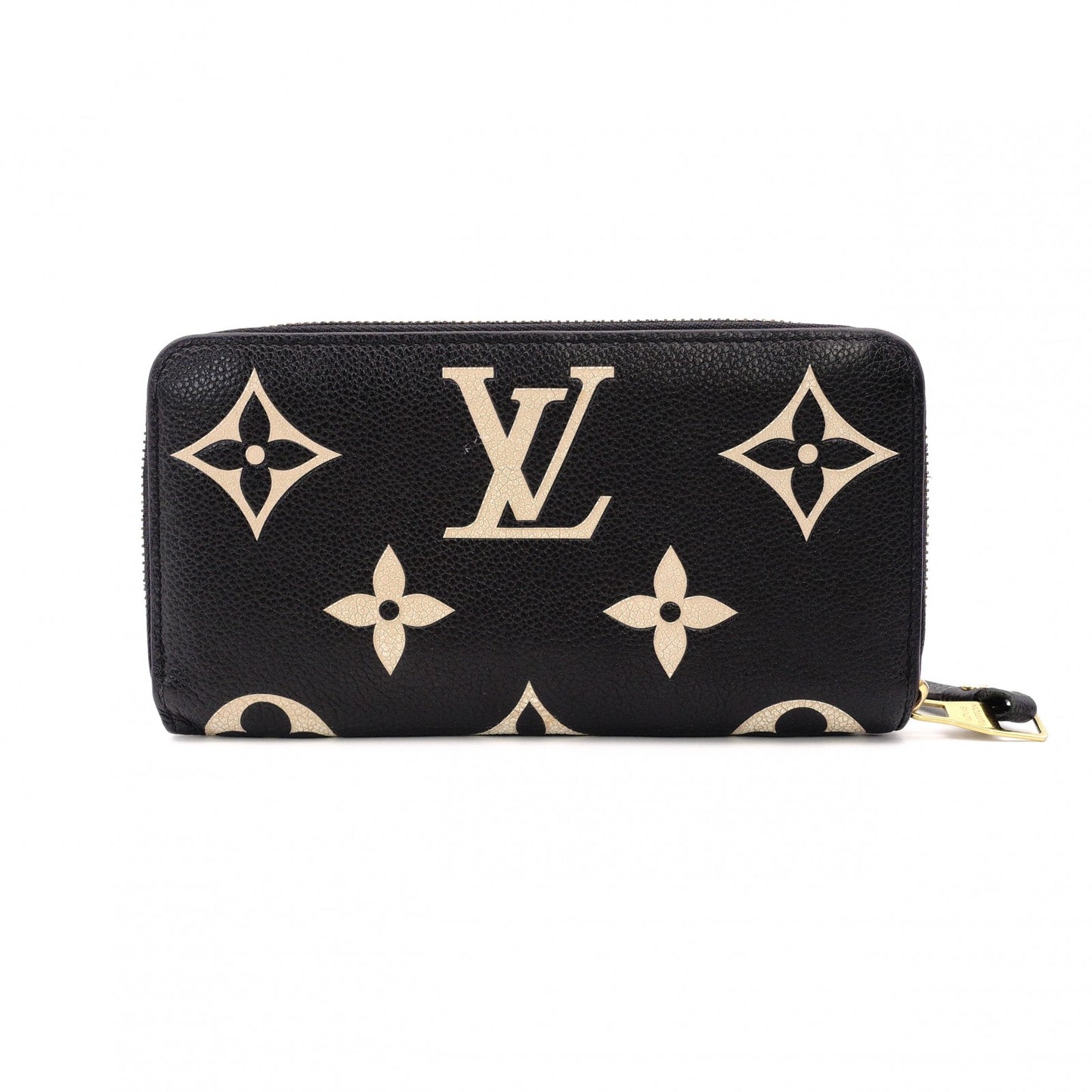 Louis Vuitton Bicolor Monogram Implant Long Wallet Leather Black