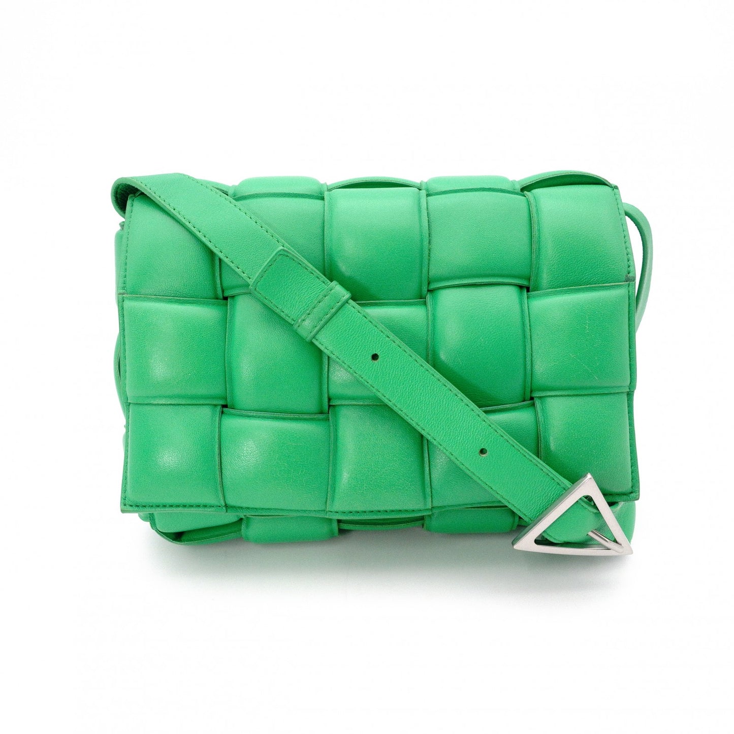 BOTTEGAVENETA Padet Cassette Shoulder Bag, Leather, Green