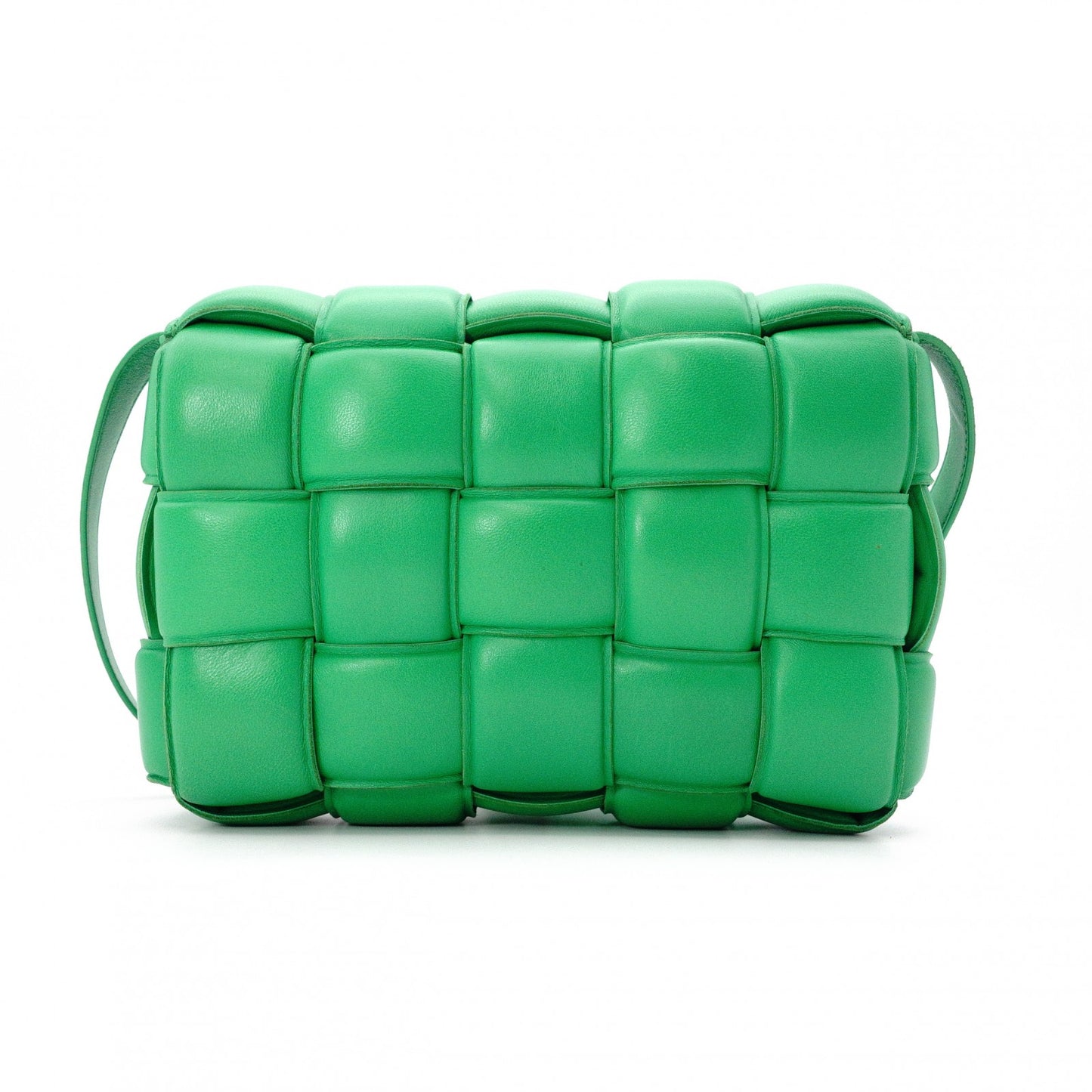 BOTTEGAVENETA Padet Cassette Shoulder Bag, Leather, Green