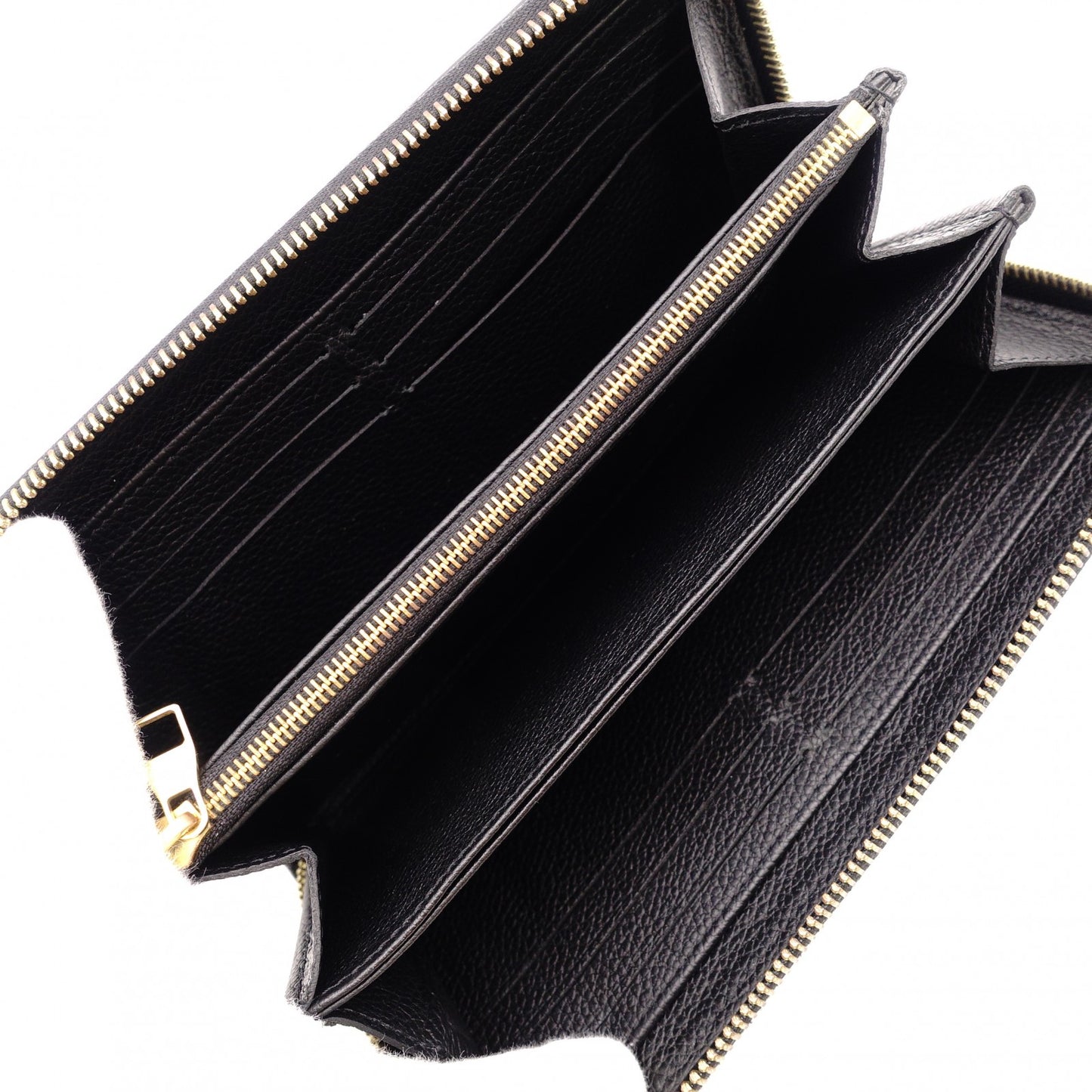 Louis Vuitton Bicolor Monogram Implant Long Wallet Leather Black