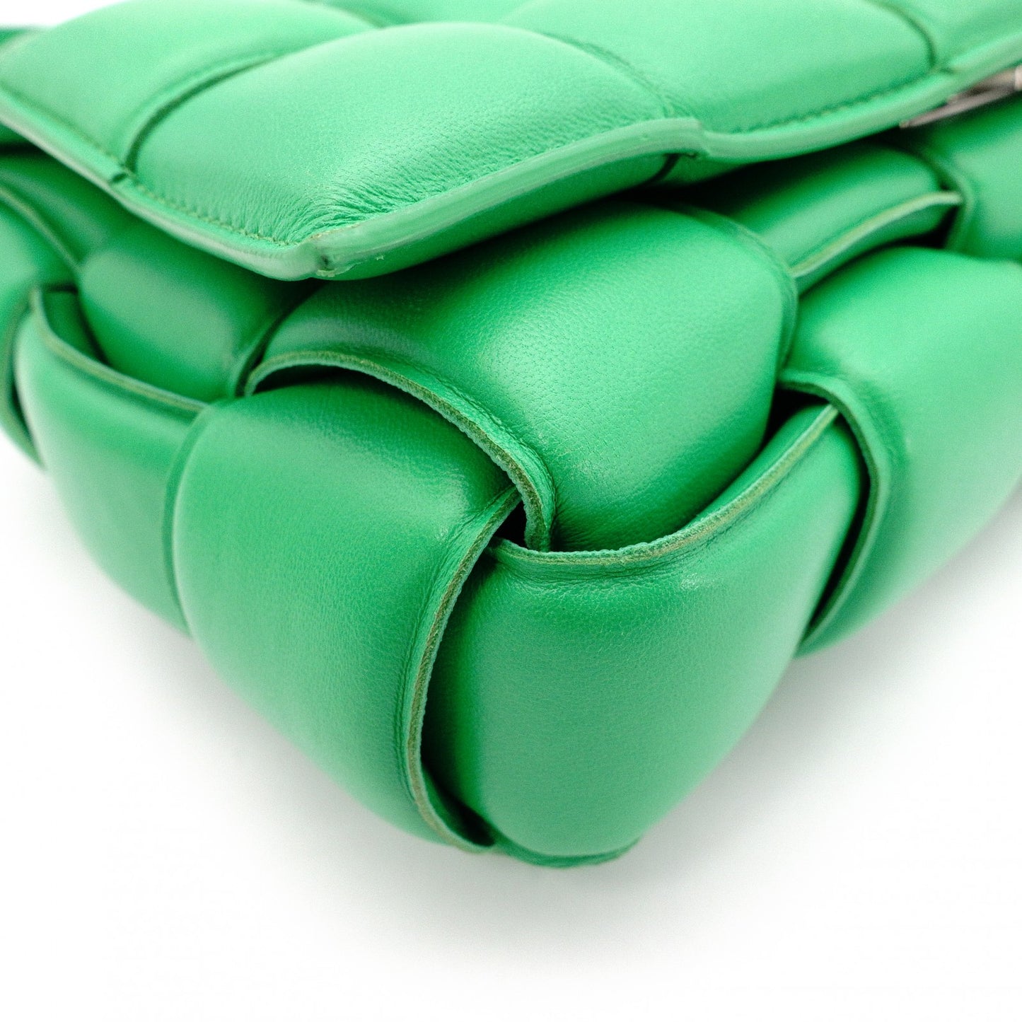 BOTTEGAVENETA Padet Cassette Shoulder Bag, Leather, Green