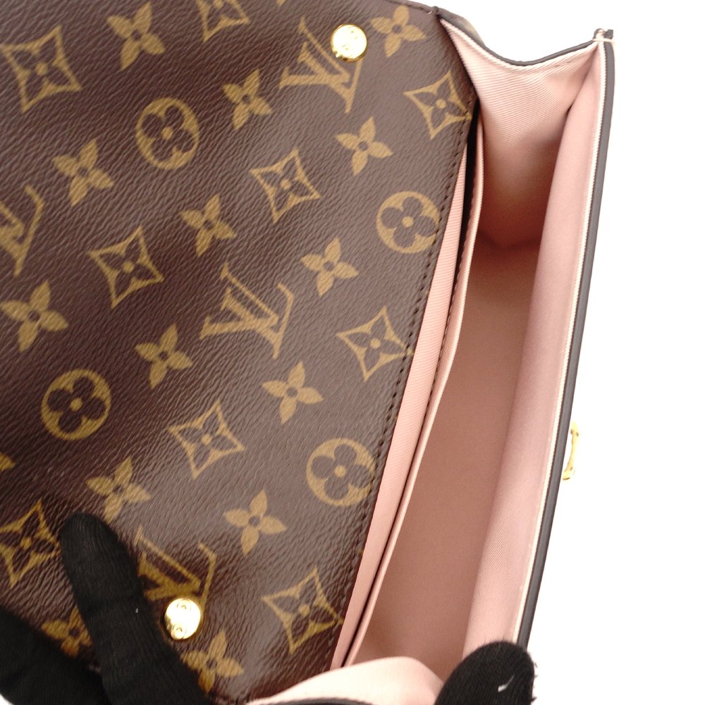 LOUIS VUITTON Vernis Cherrywood BB Handbag Pink × Brown 2-Way Monogram Canvas Crossbody 7-10-166