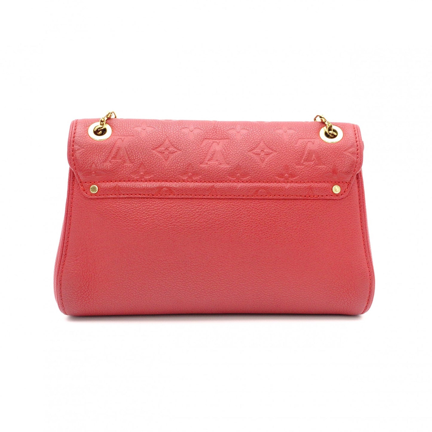 LOUIS VUITTON Saint-Germain Monogram Implant Shoulder Bag, Leather, Red, Crossbody