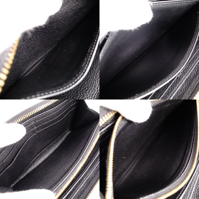 Louis Vuitton Bicolor Monogram Implant Long Wallet Leather Black