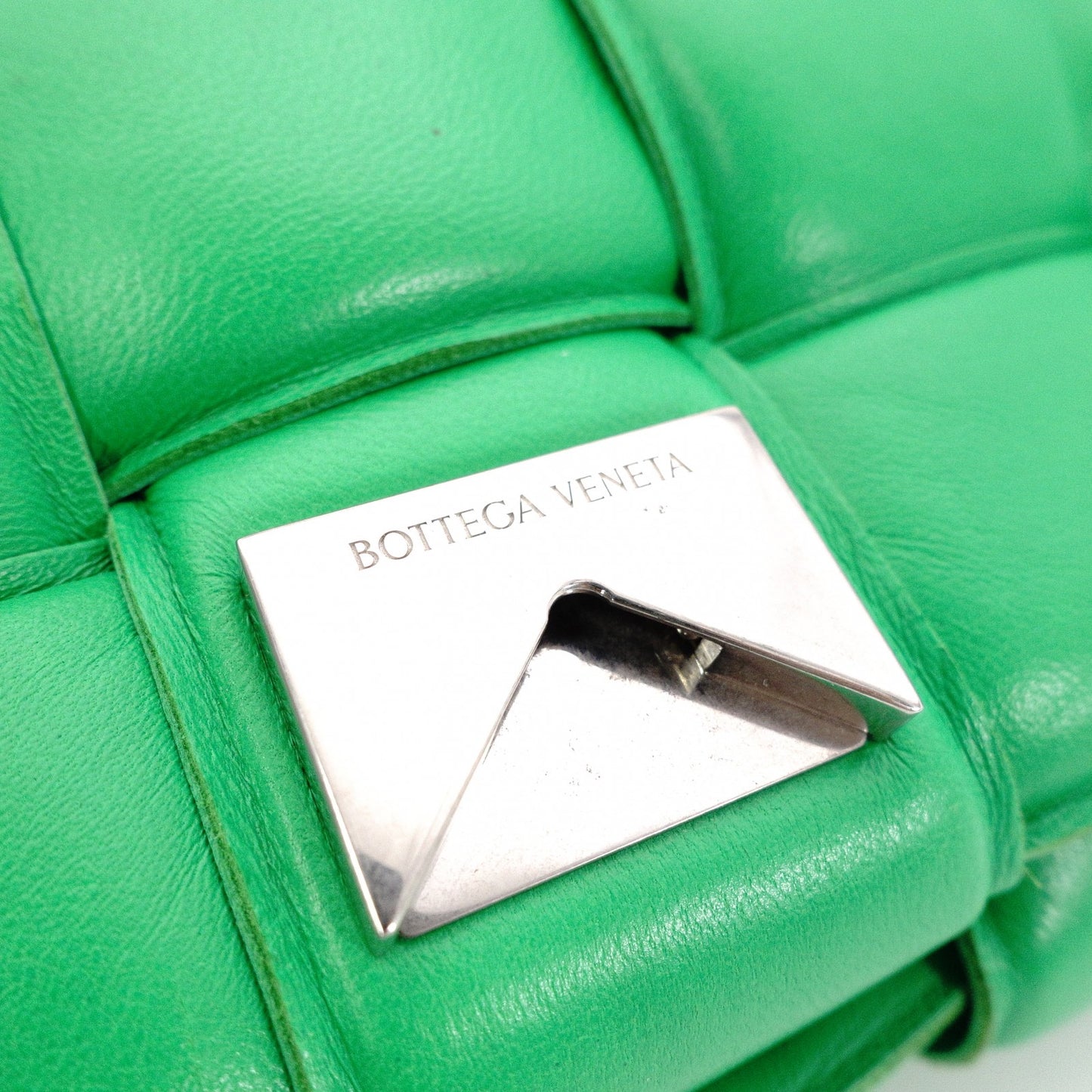 BOTTEGAVENETA Padet Cassette Shoulder Bag, Leather, Green