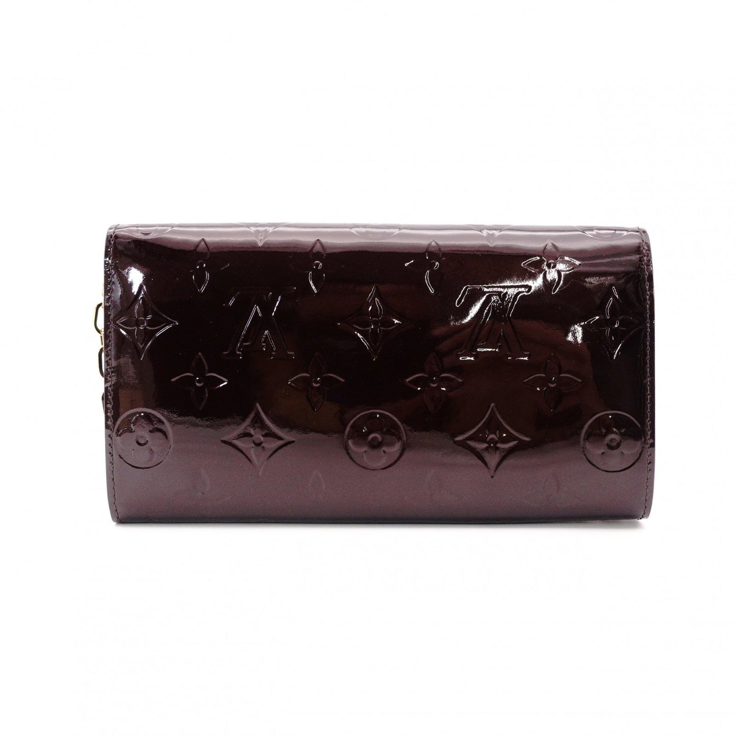 Louis Vuitton Portefeuille Sarah Chain Verni Wallet Chain Amarante