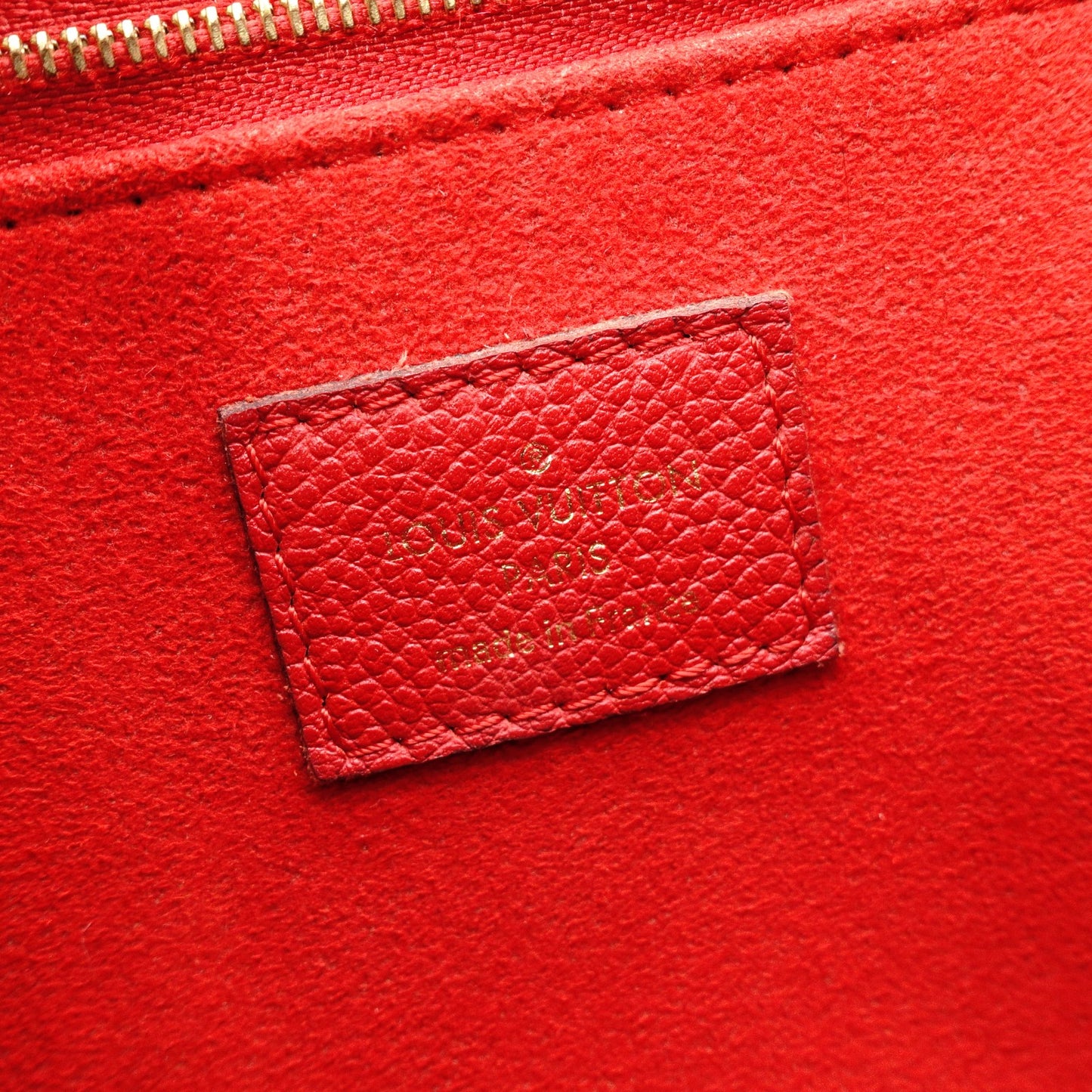 LOUIS VUITTON Saint-Germain Monogram Implant Shoulder Bag, Leather, Red, Crossbody