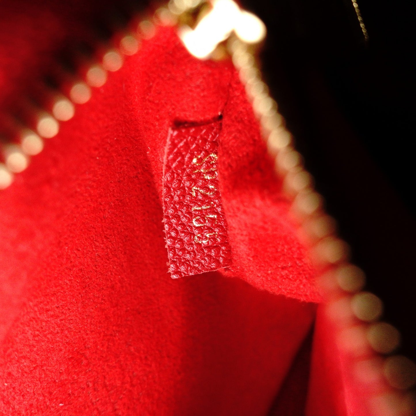 LOUIS VUITTON Saint-Germain Monogram Implant Shoulder Bag, Leather, Red, Crossbody