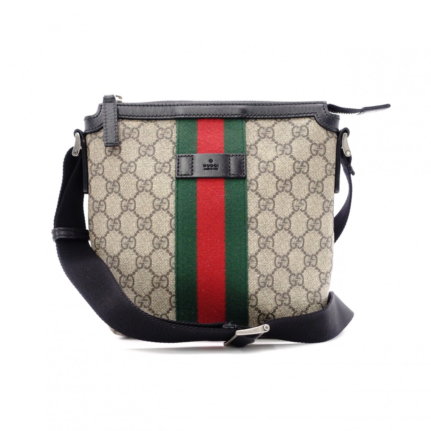 GUCCI GG Supreme Shoulder Bag, PVC and Canvas, Beige, Crossbody